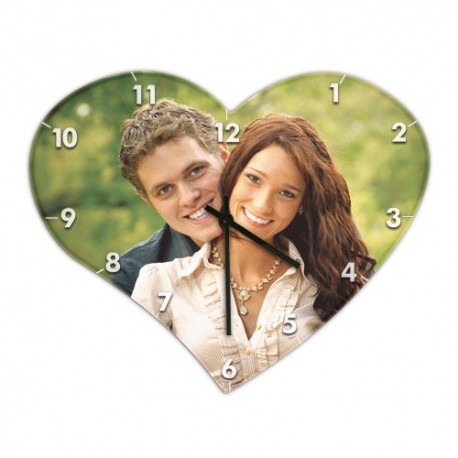 Horloge murale en verre coeur