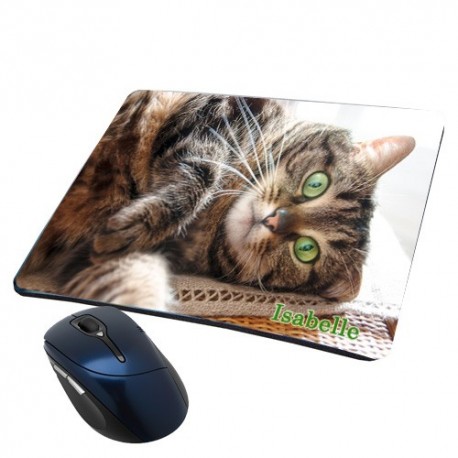 Tapis de souris chat personnalisé avec prénom