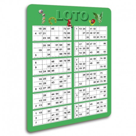 carton loto personnalisé vert