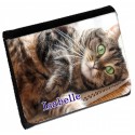 chat portefeuille cuir synthétique