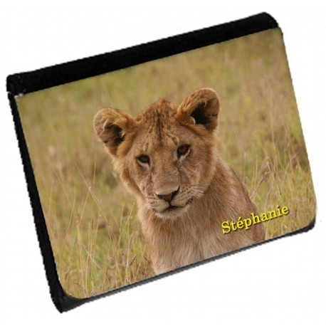 lionne portefeuille cuir synthétique